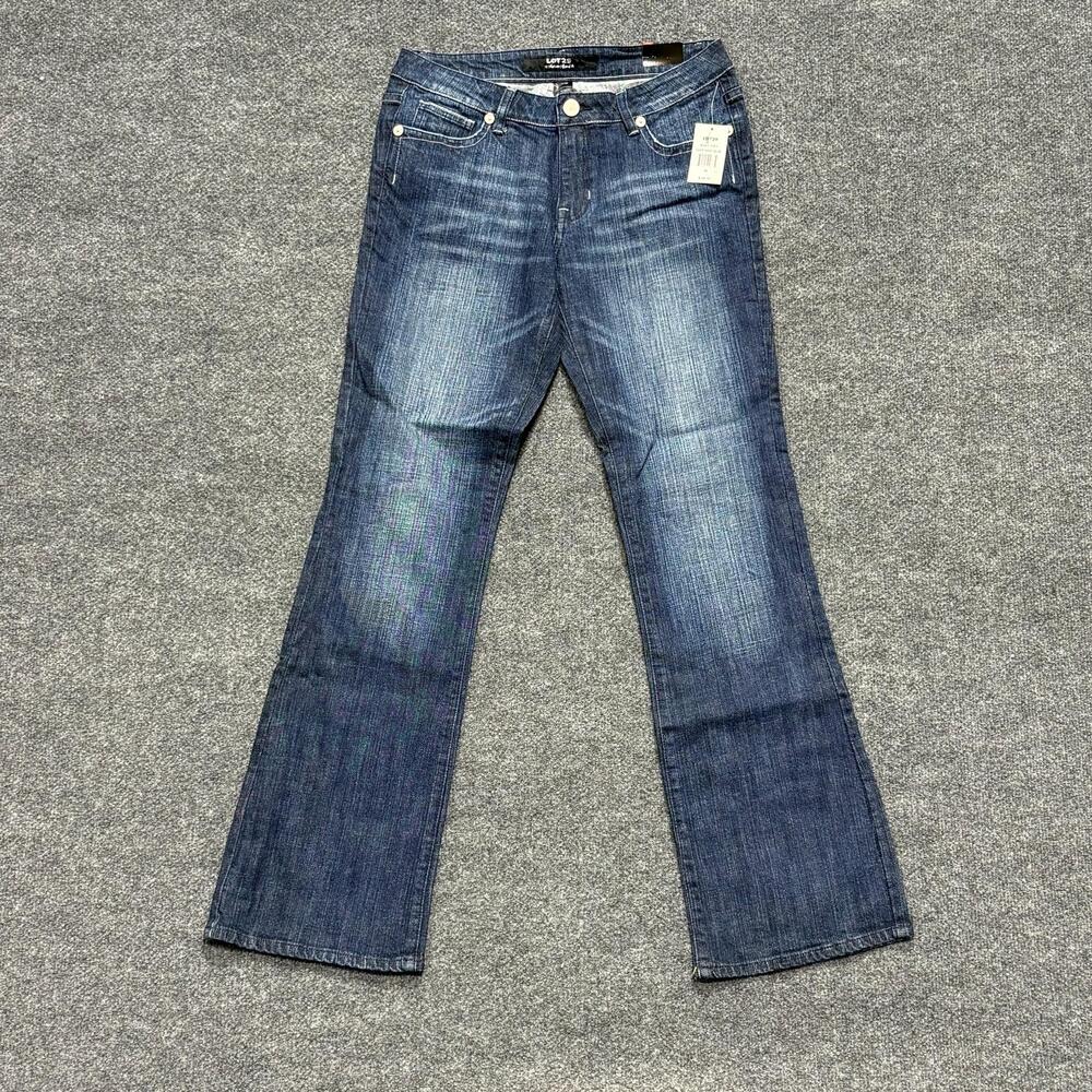 LOT29 Jeans Juniors 11 Blue Dark Wash Bootcut Stretch Distressed Embroidered